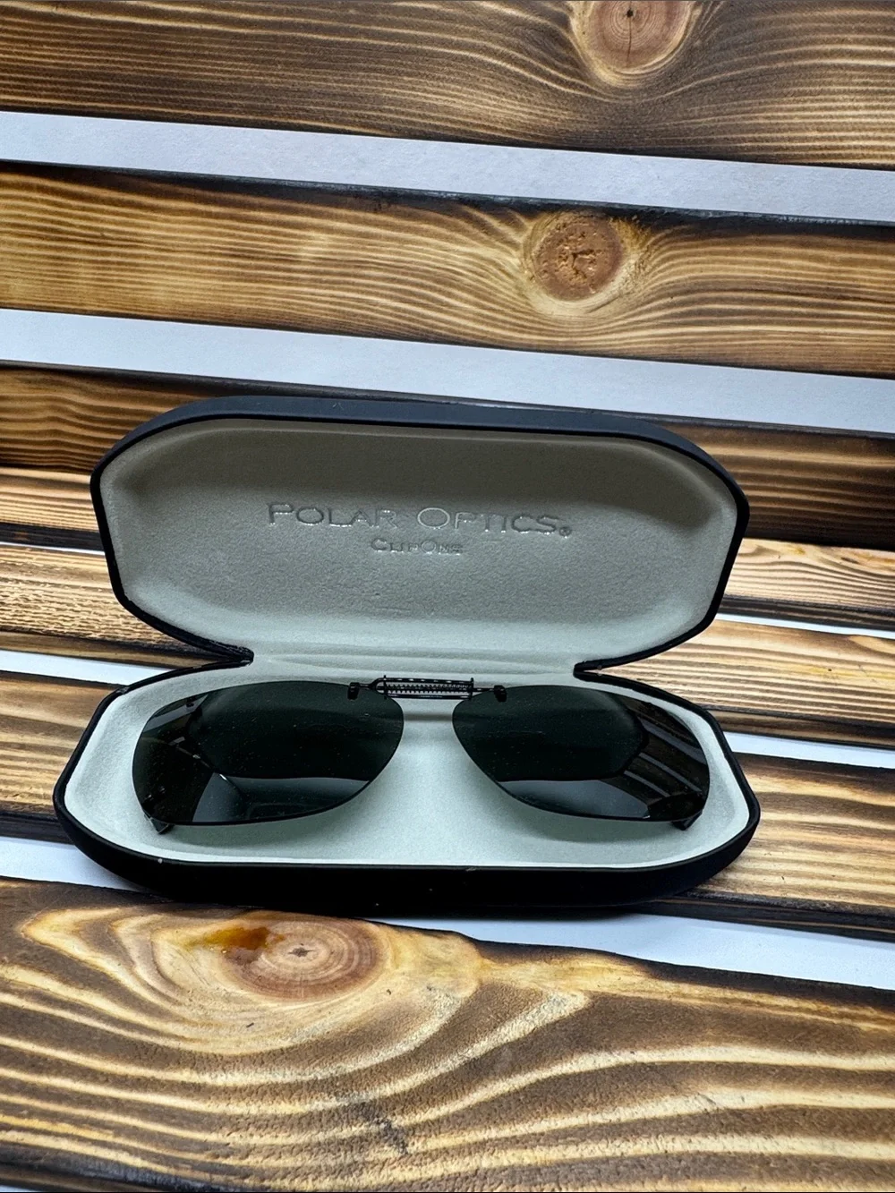 Polar Optics Polarized Clip-On Sunglasses with Protective Hard Case #0135